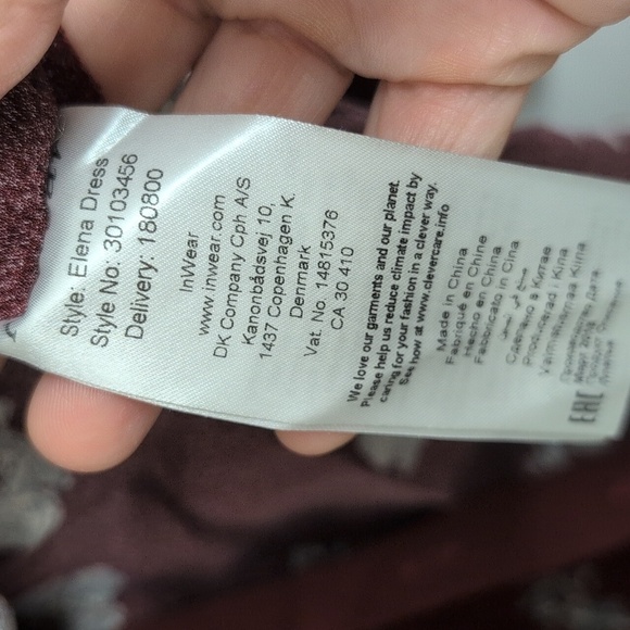 IN WEAR BURGUNDY FLORAL DRESS SIZE 10 - Picture 7 of 8